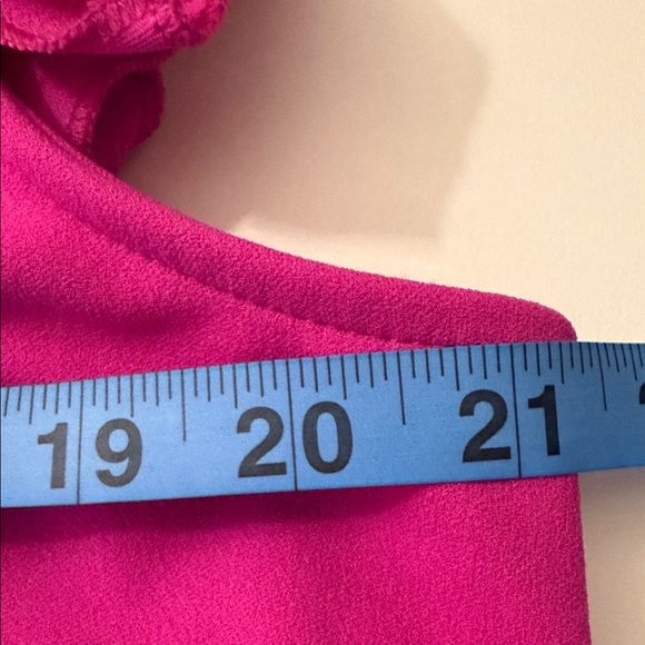 Women's Hot Pink Ruffle Sleeve Midi Dress - Picture 12 of 12